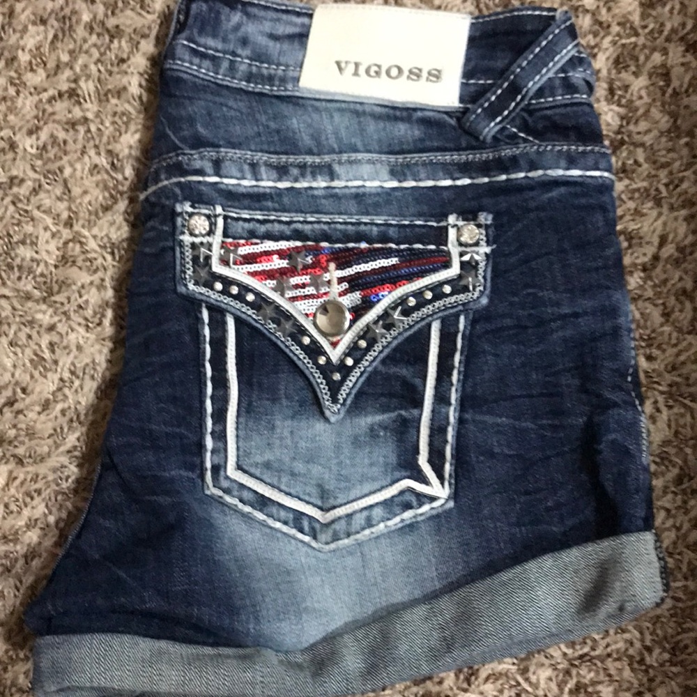 Vigoss embellished denim shorts